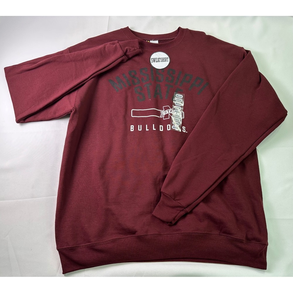 NWT Mississippi State Bulldogs Maroon Hanes Crewneck Sweatshirt‎ Medium Collge